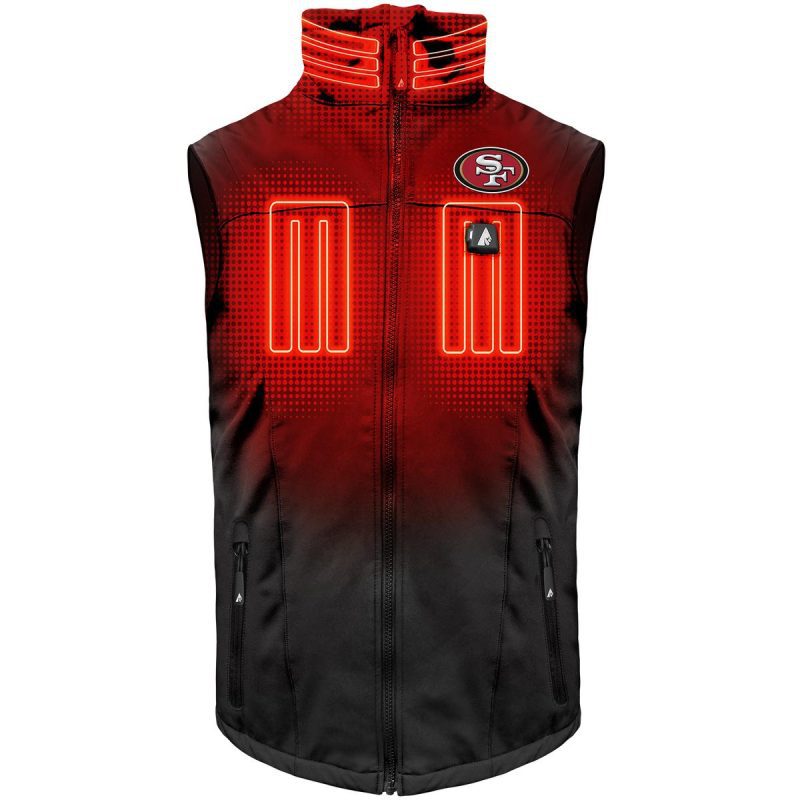 ActionHeat San Francisco 49ers 5V Men's Softshell Battery Heated Vest - Front