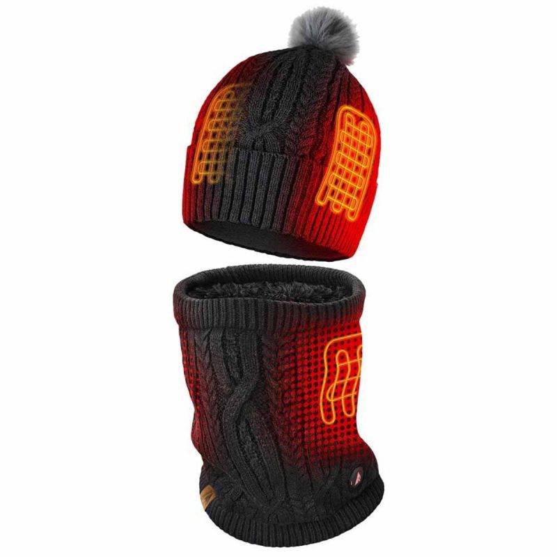 ActionHeat 5V Battery Heated Cable Knit Hat & Gaiter Bundle - Front