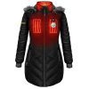 ActionHeat Pittsburgh Steelers 5V Women's Long Puffer Battery Heated Jacket - Front