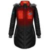 ActionHeat Detroit Lions 5V Women's Long Puffer Battery Heated Jacket - Front