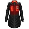 ActionHeat San Francisco 49ers 5V Women's Long Puffer Battery Heated Jacket - Front