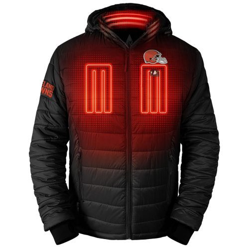 ActionHeat Cleveland Browns 5V Men's Puffer Battery Heated Jacket - Front