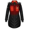 ActionHeat Minnesota Vikings 5V Women's Long Puffer Battery Heated Jacket - Front