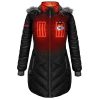 ActionHeat Kansas City Chiefs 5V Women's Long Puffer Battery Heated Jacket - Front