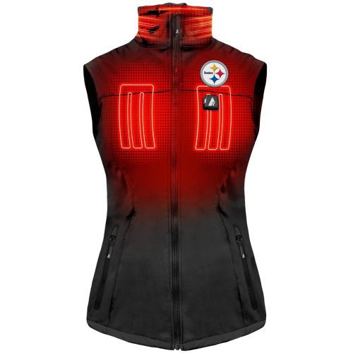 ActionHeat Pittsburgh Steelers 5V Women's Softshell Battery Heated Vest - Front