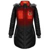 ActionHeat Cincinnati Bengals 5V Women's Long Puffer Battery Heated Jacket - Front